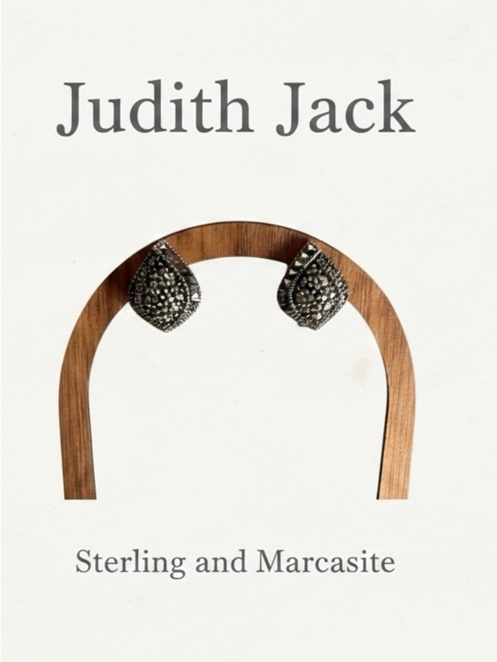 Judith Jack Silver Marcasite Teardrop Stud Earrings
